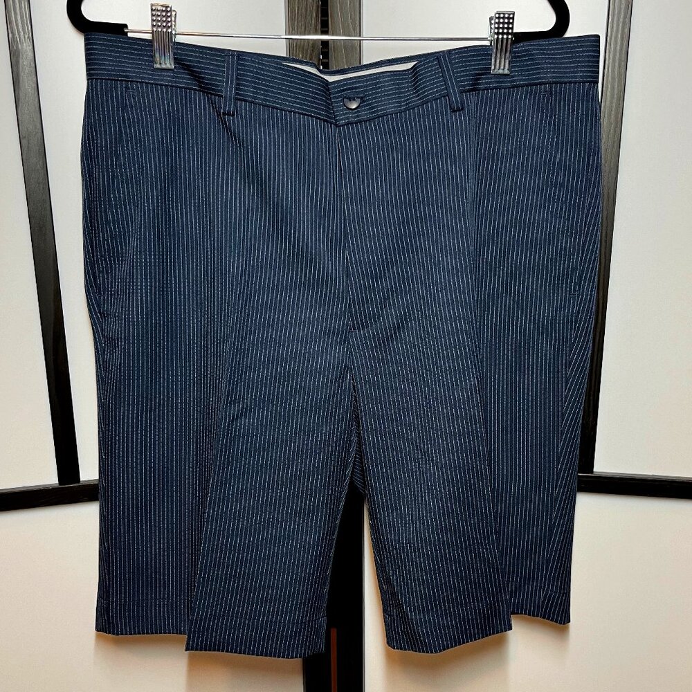 Greg Norman Flat Front Golf Shorts Pencil Stripes